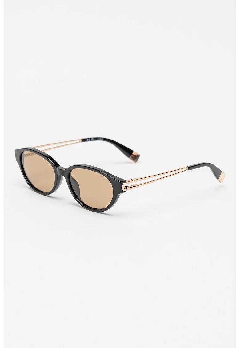 Ochelari de soare cu lentile ovale, Negru stins