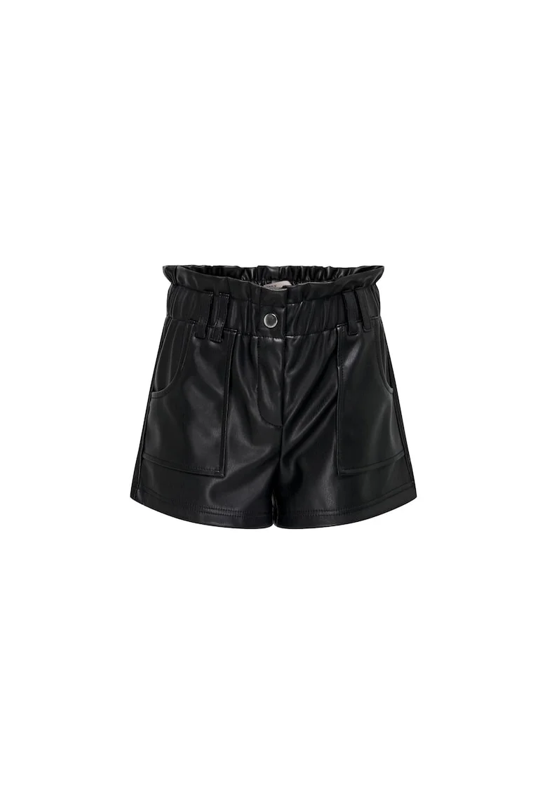 Pantaloni scurti Fete,  302938629, Piele Ecologica, Negru