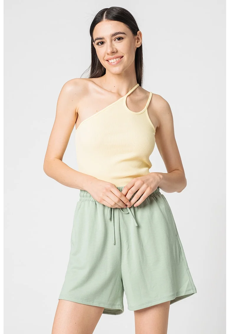 Top cu aspect striat Nessa, Galben pal