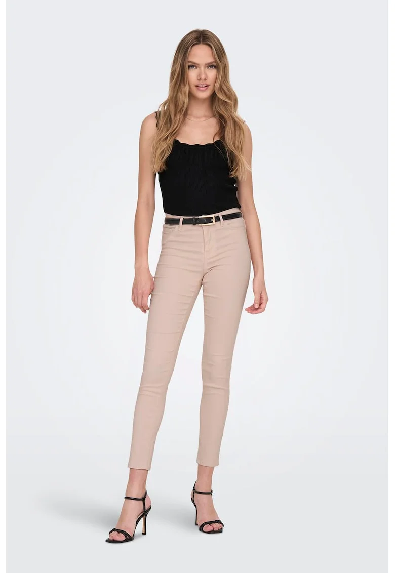Top slim fit cu striatii, Negru