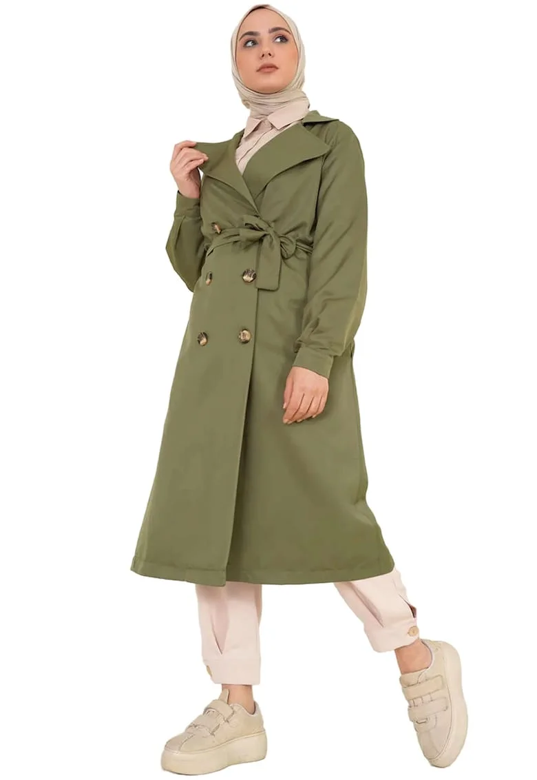 Trenci dama,  Kaki, Textil