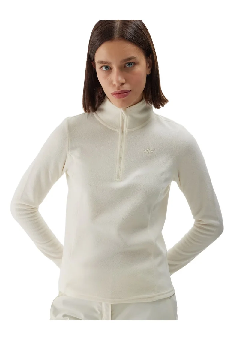 Hanorac din fleece  model F048, croiala slim, crem, poliester