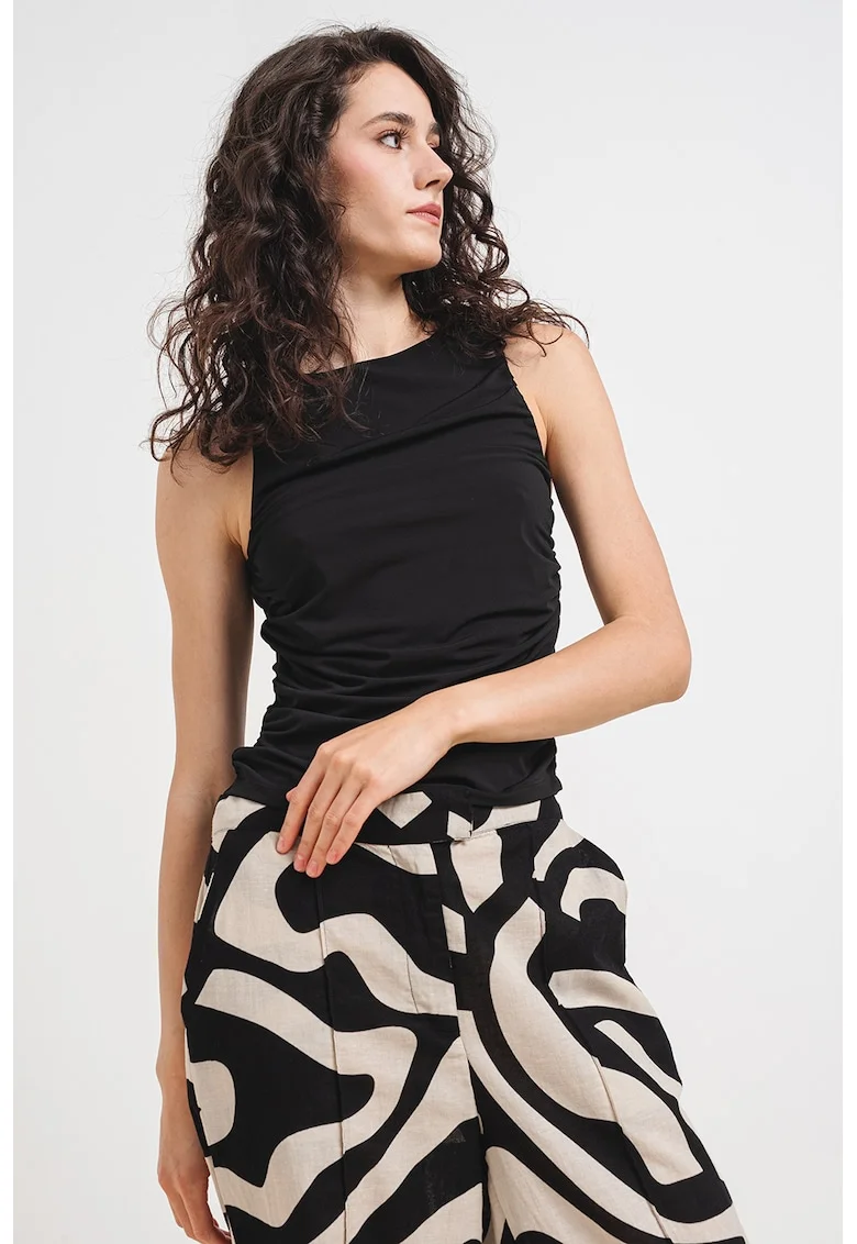 Top cu drapaj Kalea, Negru