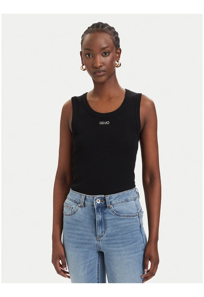 Top dama,  negru, bumbac, Negru