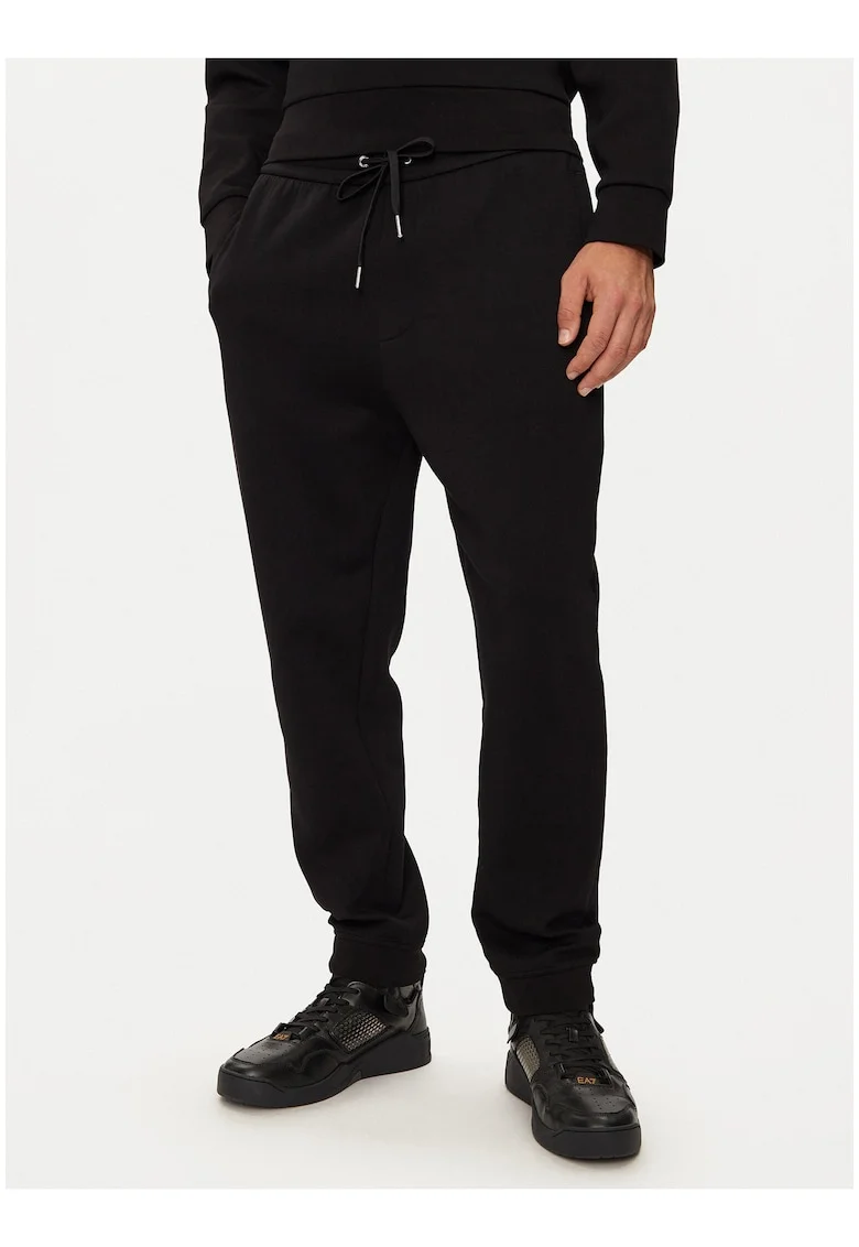 Pantaloni sport barbati,  negru, confortabili, din bumbac si poliester,