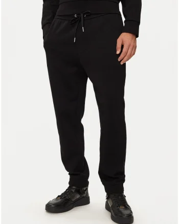 Pantaloni sport barbati,  negru, confortabili, din bumbac si poliester,