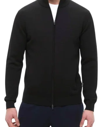 Pulover  EA7 Knitted ZIp Cardigan 62476, Negru