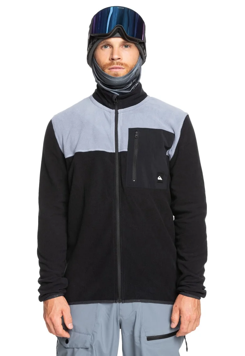 Bluza din fleece cu model in doua nuante, pentru schi Aker Fz, Albastru pastel/Negru