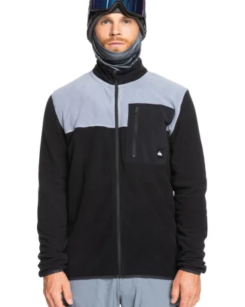 Bluza din fleece cu model in doua nuante, pentru schi Aker Fz, Albastru pastel/Negru