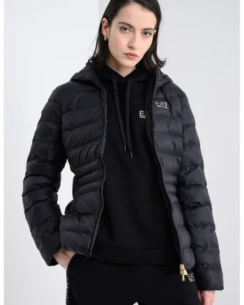 Geaca slim-fit cu vatelina, Negru stins/Alb murdar