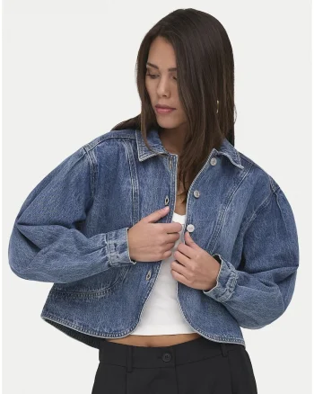 Geaca de blugi dama,  Albastru, bumbac, regular fit
