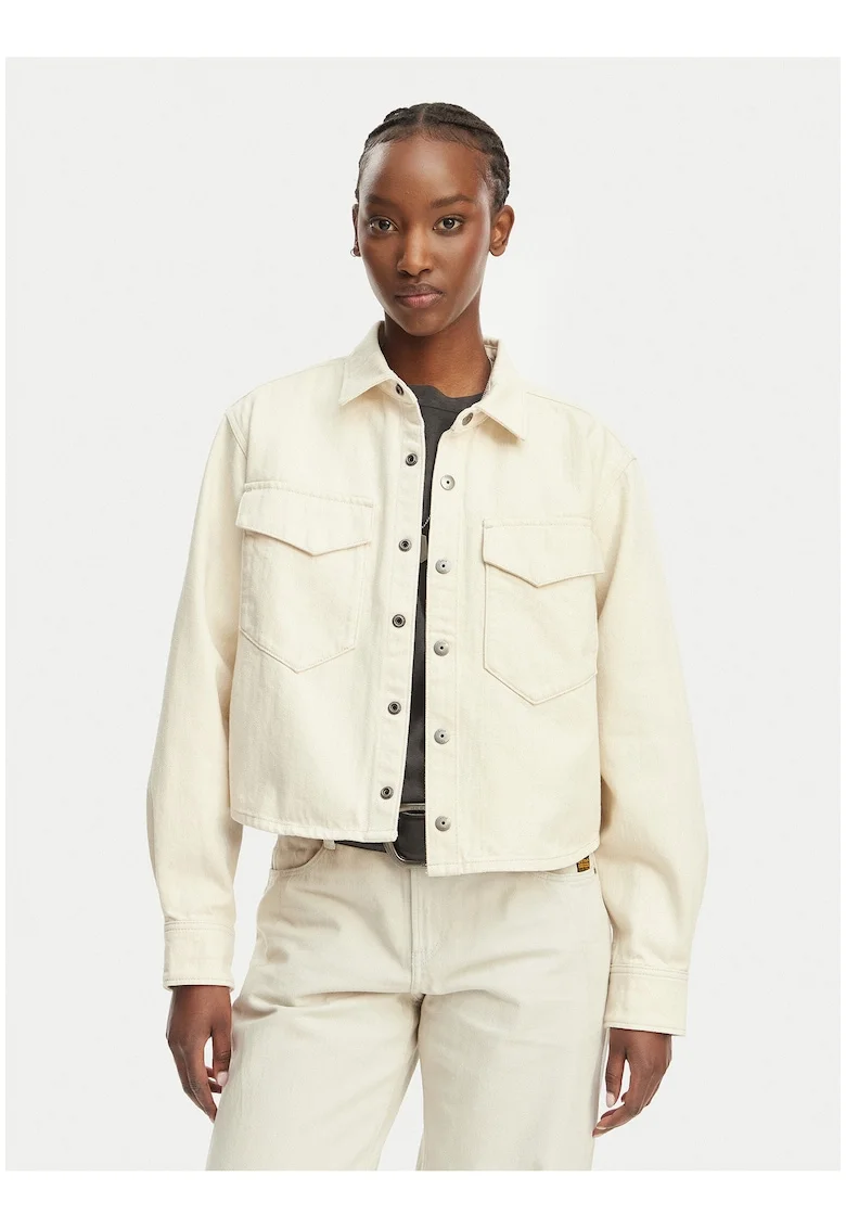 Geaca de blugi pentru dama,  crem, denim/bumbac