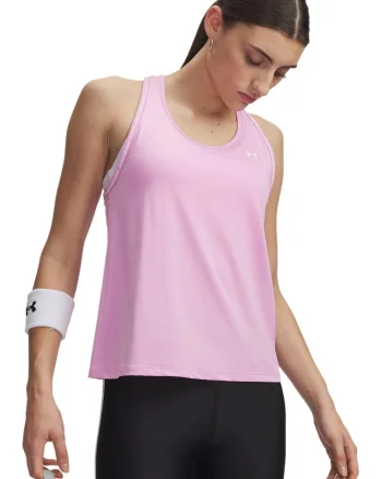 Top cu decupaj pe partea din spate pentru fitness Knockout, Alb/Roz