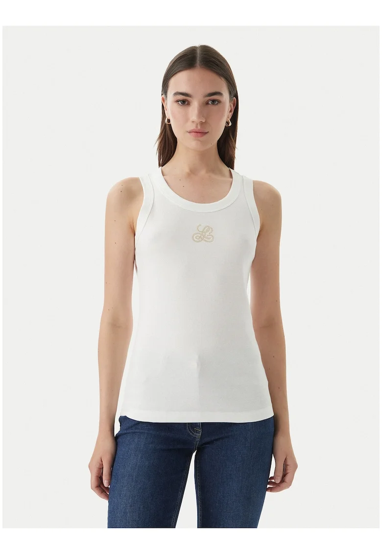 Top Dama,  Alb, bumbac, casual