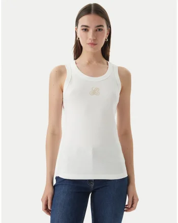 Top Dama,  Alb, bumbac, casual