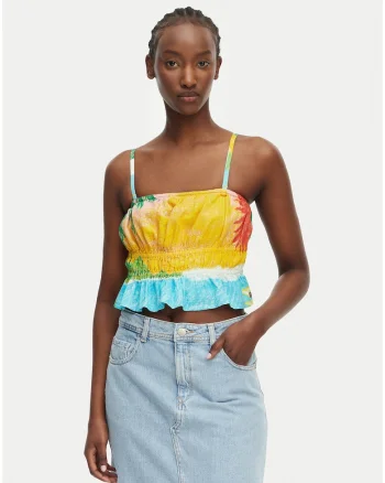 Top de dama,  multicolor, bumbac si viscoza