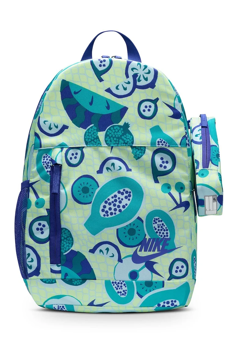 Rucsac cu penar detasabil si model, Verde/Albastru