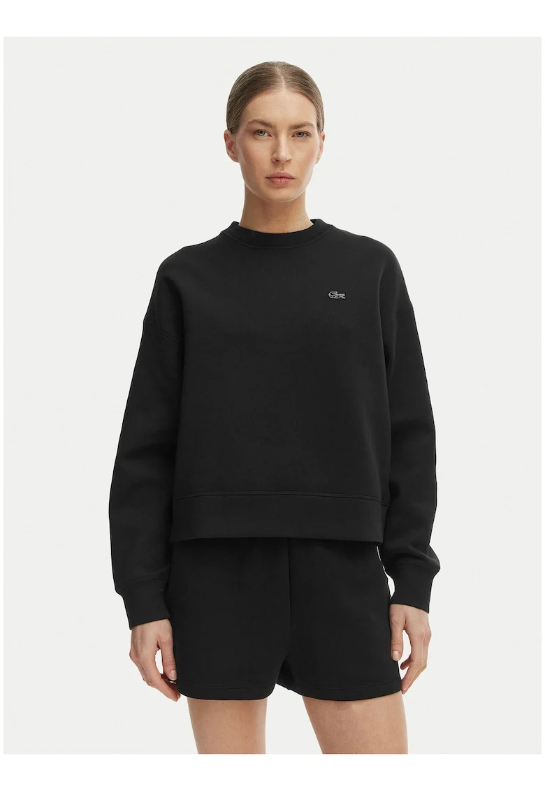 Bluza sport pentru dama,  negru, bumbac, croiala lejera