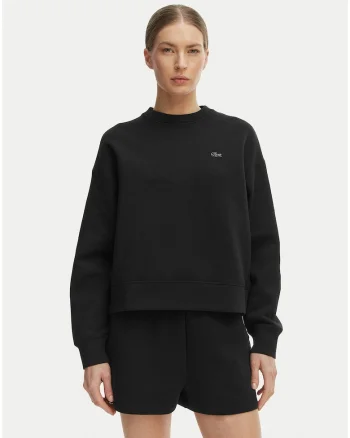 Bluza sport pentru dama,  negru, bumbac, croiala lejera
