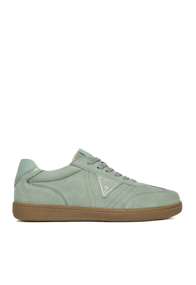 Pantofi sport copii,  piele intoarsa, verde, casual