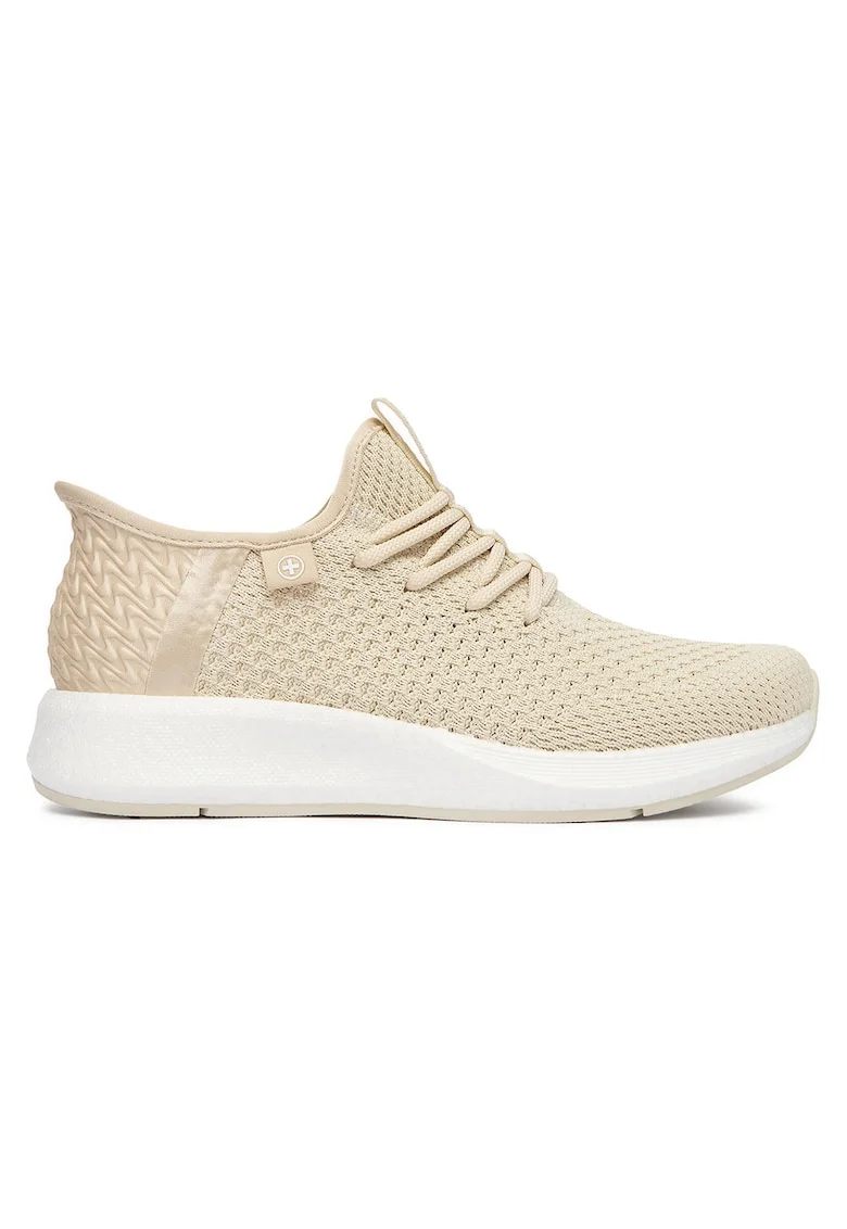 Pantofi sport dama  material textil, sistem inchidere siret, Bej