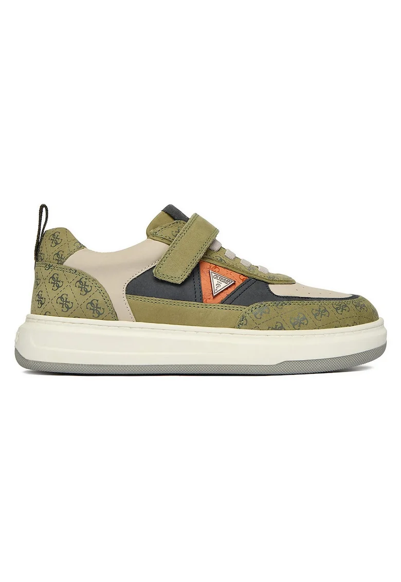 Pantofi sport copii  piele naturala, fermoar, Verde