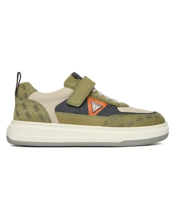 Pantofi sport copii  piele naturala, fermoar, Verde