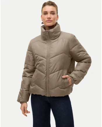 Geaca de iarna,  bej, sintetic, regular fit,