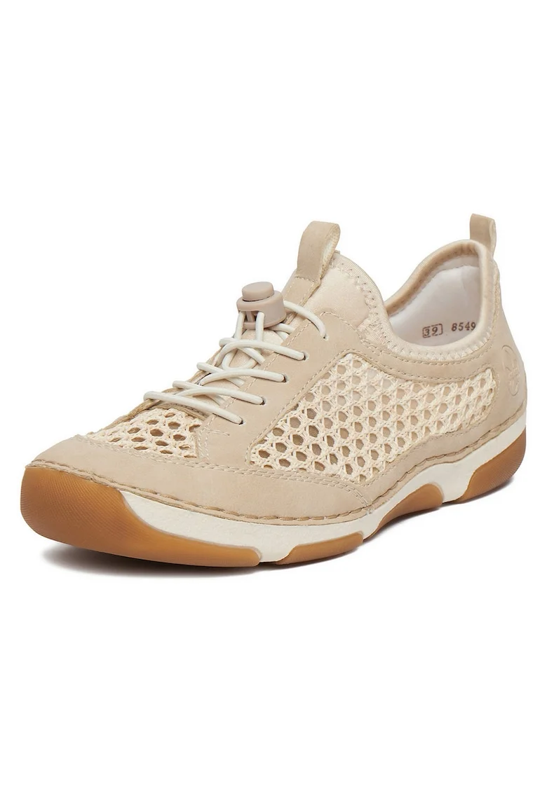 Pantofi sport dama  bej, piele ecologica, varf rotund