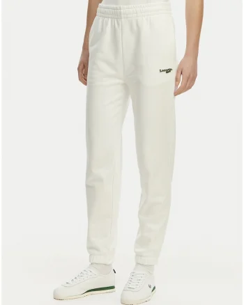 Pantaloni sport dama,  alb, bumbac/poliester