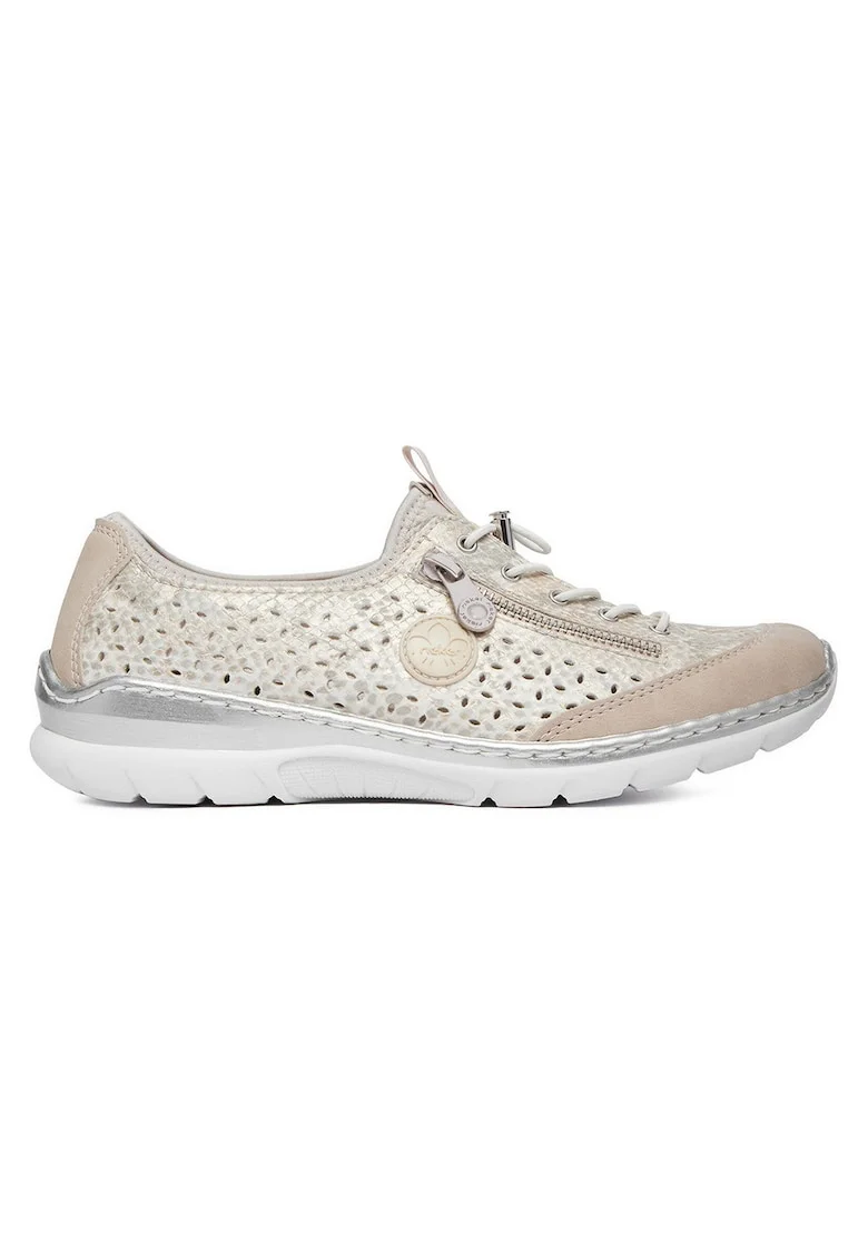 Pantofi sport dama  bej/argintiu, piele ecologica, tehnologie Antistres,