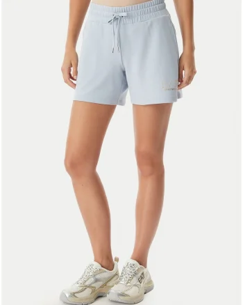 Pantaloni scurti sport dama,  albastru, poliester-viscoza
