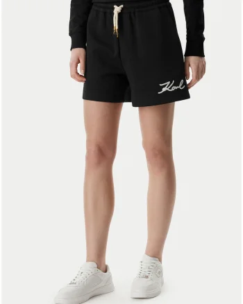 Pantaloni scurti sport dama,  negru, bumbac-elastan
