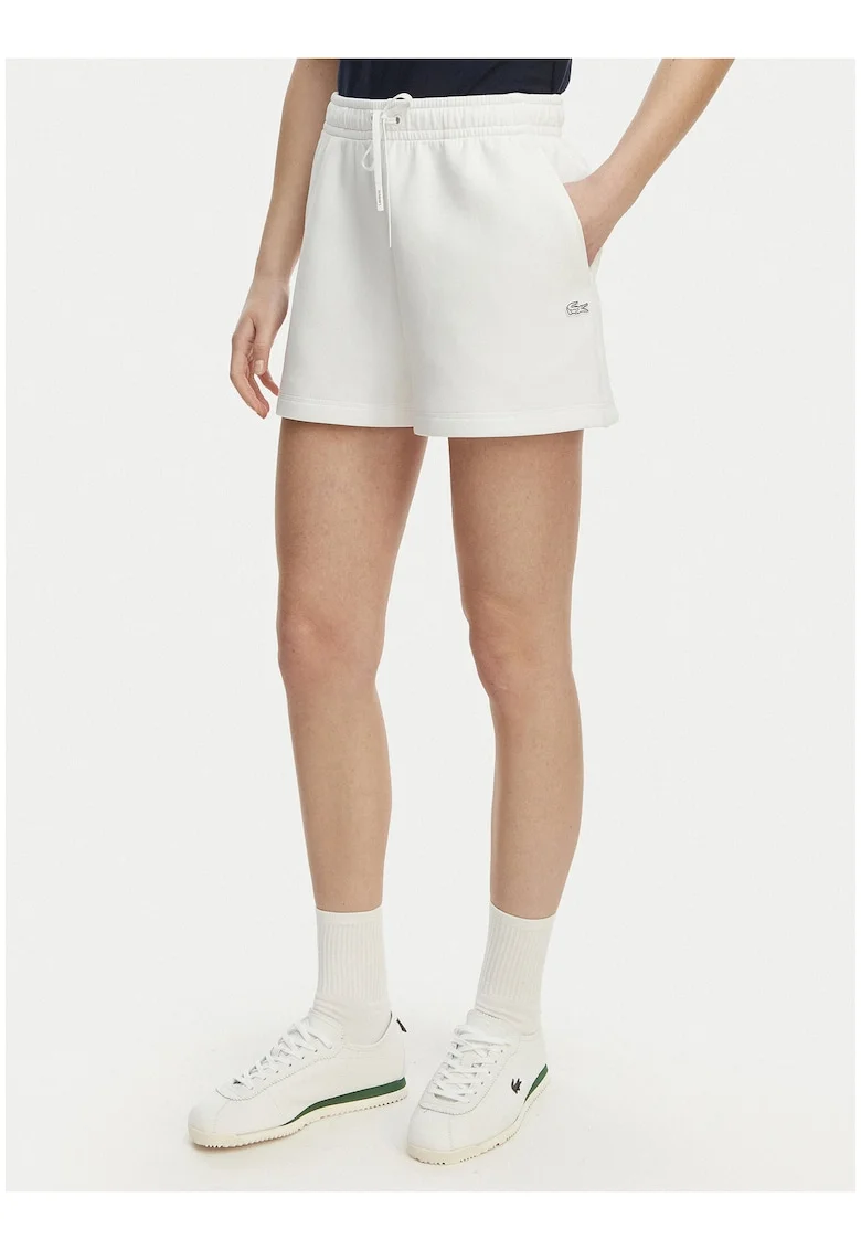 Pantaloni sport dama,  alb, bumbac-poliamida, set de primavara-vara