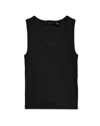 Top de dama,  negru, din bumbac organic