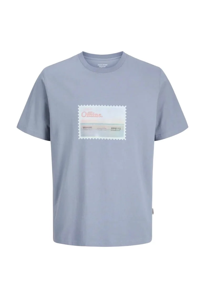 Tricou JACK &JONES Montauk Photo 57568, Albastru deschis