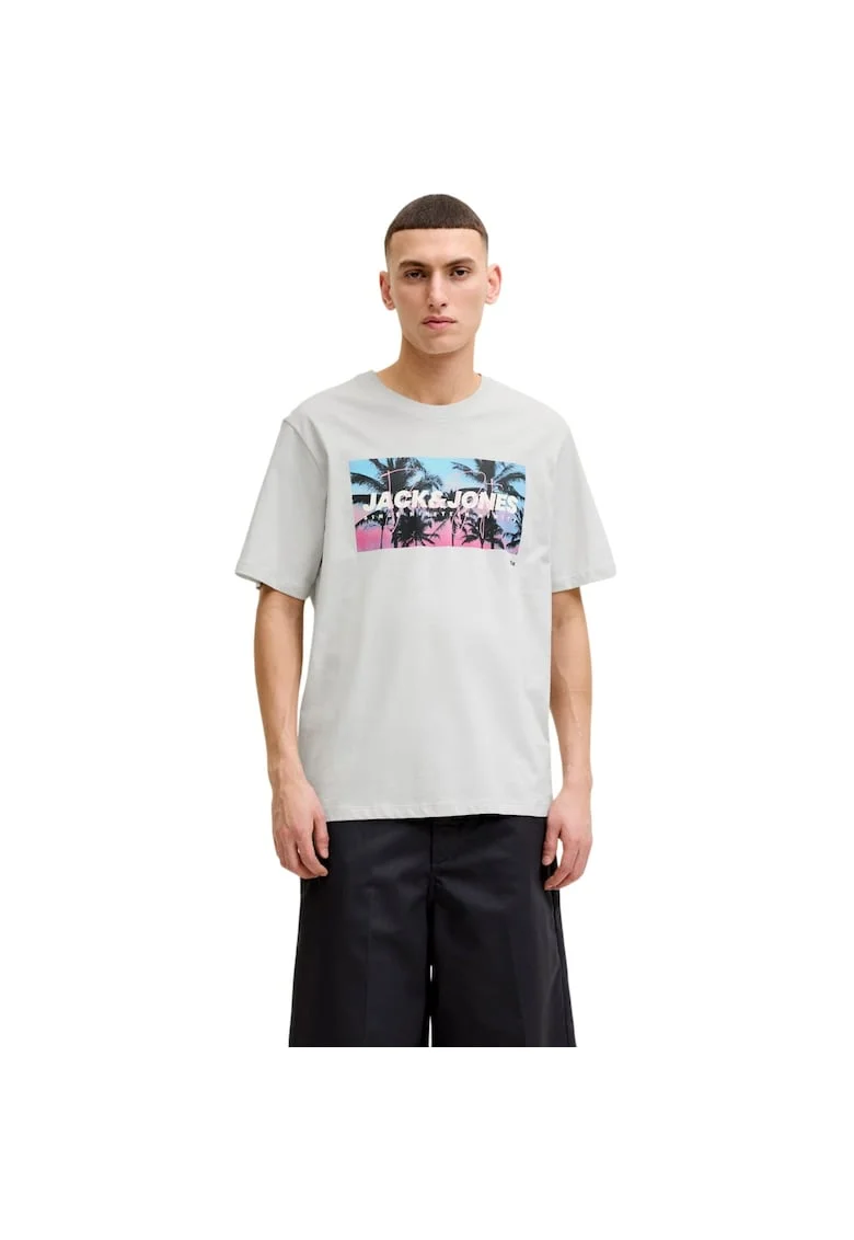 Tricou JACK &JONES Indiana SS LN 59845, Gri