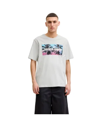 Tricou JACK &JONES Indiana SS LN 59845, Gri