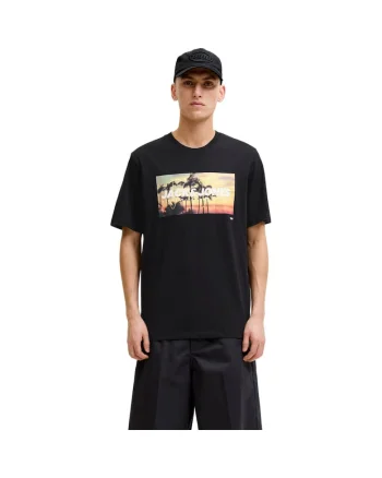 Tricou JACK &JONES Indiana SS LN 59830, Negru