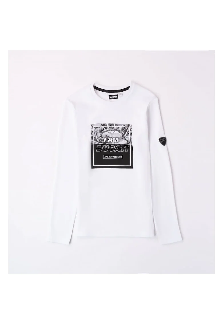 Bluza maneca lunga  pentru baieti, G.7628, Alb, Alb/Negru