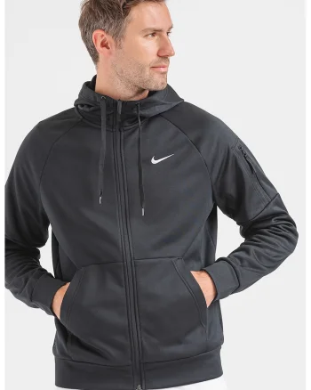 Hanorac relaxed fit pentru fitness Therma-FIT, Negru