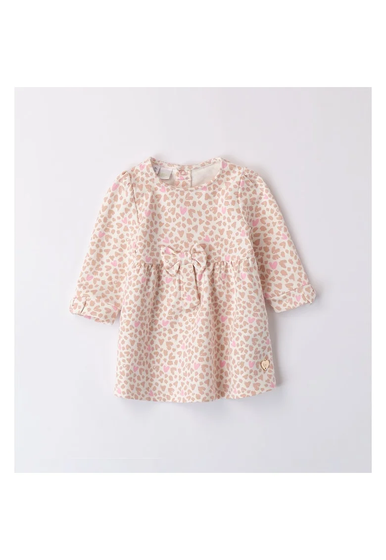 Rochie cu imprimeu inimioare pentru fetite,  4.8130, Bej/Roz
