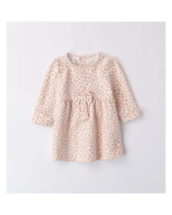 Rochie cu imprimeu inimioare pentru fetite,  4.8130, Bej/Roz