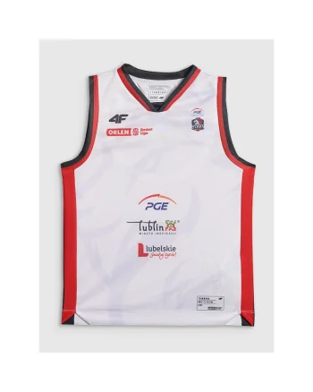 Tricou sport copii,  meci sezon 2025/26, alb, poliester