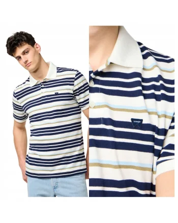 Tricou Polo Barbati,  Stripe Polo Shirt, Regular Fit, Maneci Scurti, Cu Nasturi, Design Clasic, Bumbac, Multicolor, Multicolor