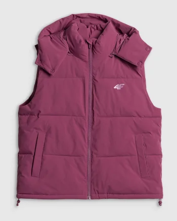 Vesta sport dama  umplutura sintetica, gluga detasabila, poliester, visiniu,