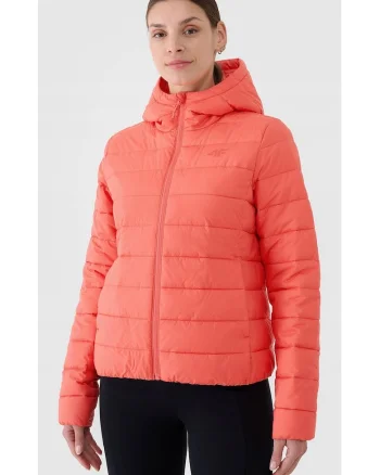 Geaca pentru dama  slim fit, matlasata, umplutura sintetica, poliester, rosu,