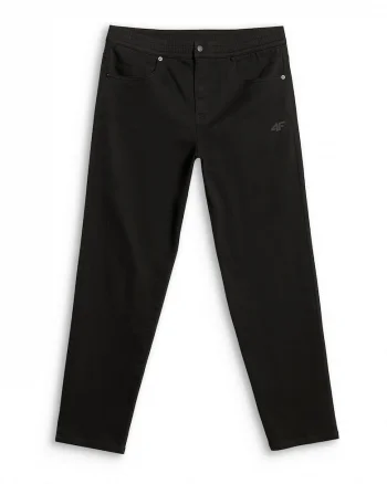 Pantaloni sport barbati  lungi, talie medie, elastic, negru, bumbac,
