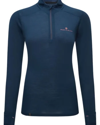 Bluza tehnica dama  Tech Merino 1/2 Zip FW 2025, Albastru