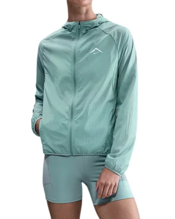 Jacheta alergare dama  Trail Repel FW 2025, Verde deschis